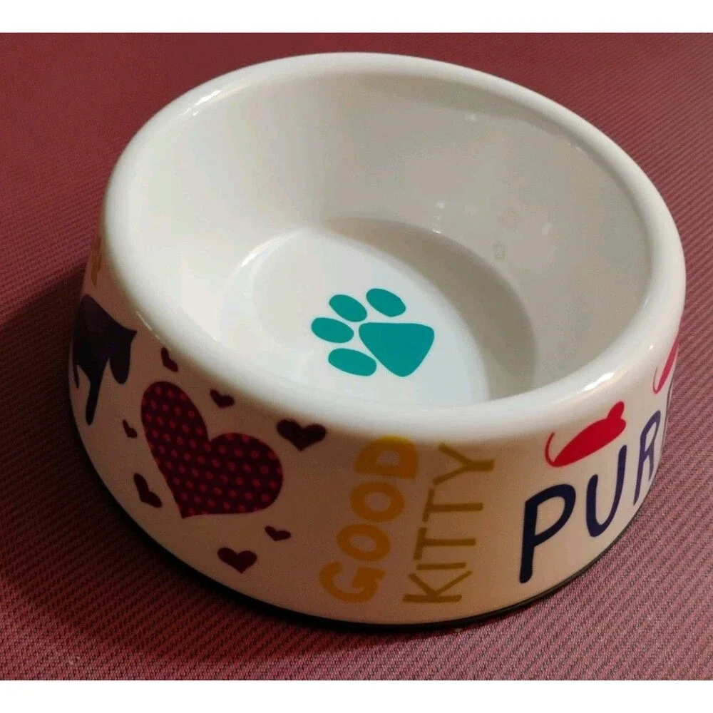 Whisker City Melamine Cat Bowl 12 oz Food Dish No Slip Grip (1)